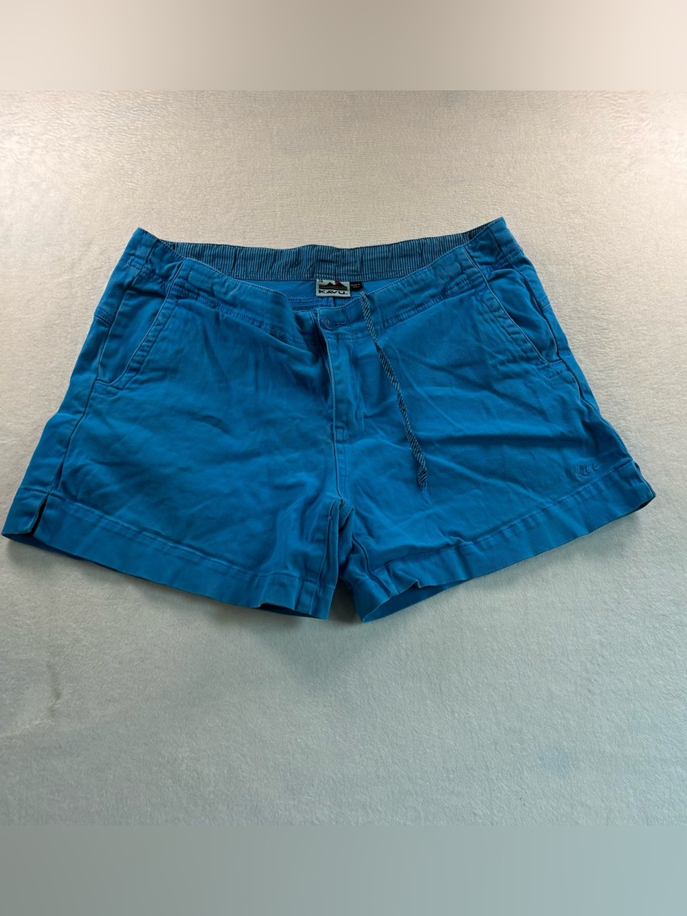Kavu Teal Drawstring Athletic Shorts